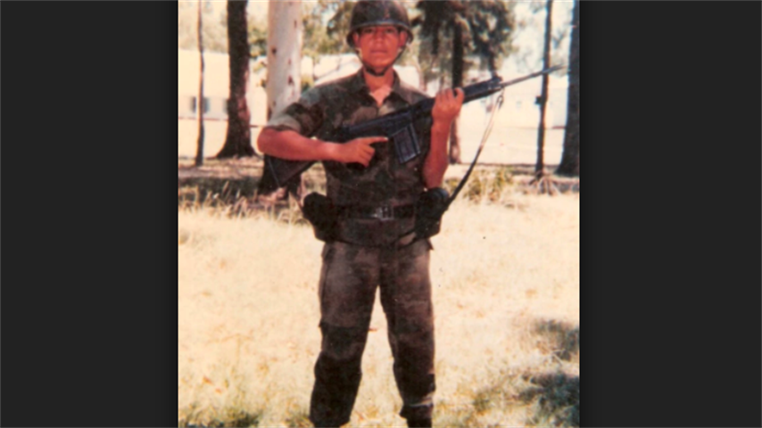 La imagen de Eduardo Gómez antes de ir a la guerra.