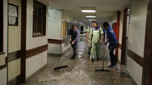 Las imágenes viralizadas del hospital durante el temporal.