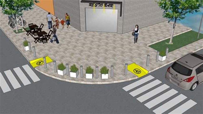 El proyecto que presentó Carlos Alabe en la Municipalidad de instalar "bolardos" en las esquinas peligrosas.