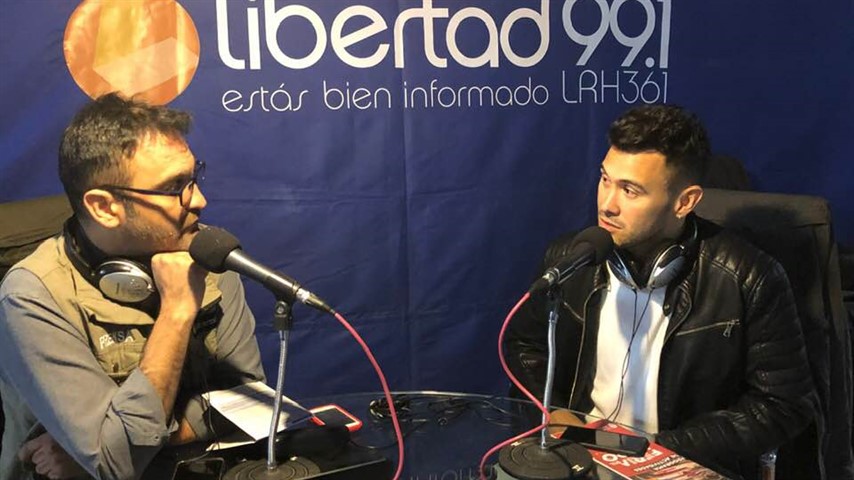 Mauro Siri pasó por la carpa de radio Libertad.
