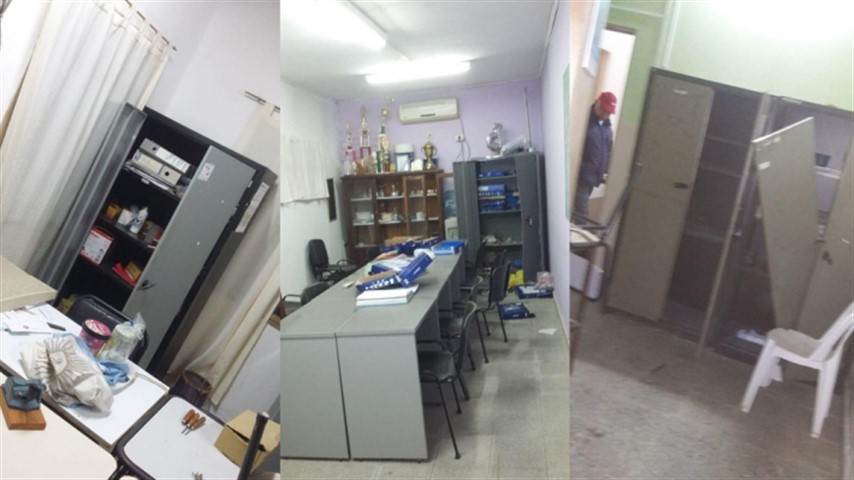 Imágenes del robo en la escuela secundaria N°61 de Barranqueras. Ph: diariochaco.com