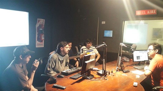Los Chori Pepas en los estudios de Radio Libertad.