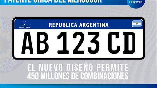 La patente del Mercosur también se aplicará en Uruguay, Paraguay, Venezuela y Brasil.