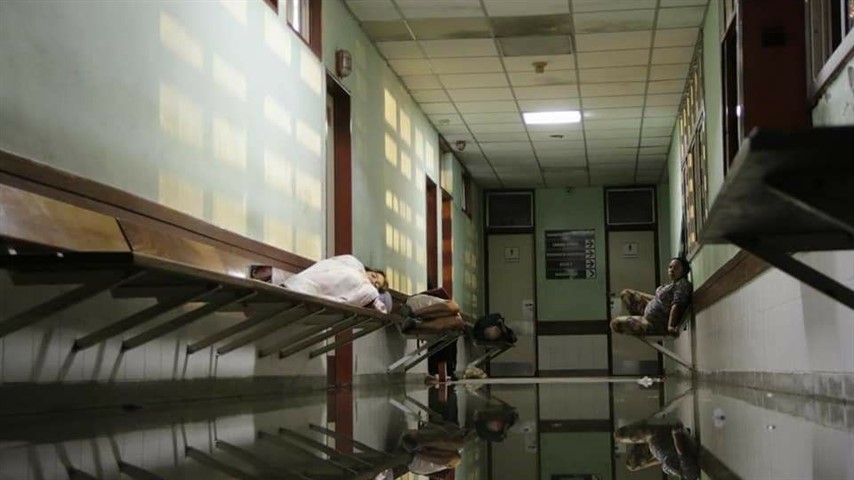 Las imágenes viralizadas del hospital durante el temporal.